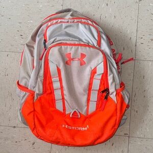 Under Armour Bright Orange and Light Gray Backpack